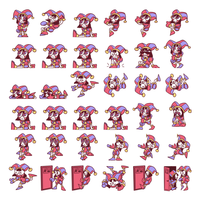 Pomni Shimeji Sprite Preview