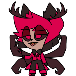 Alastor (Demon Form) Shimeji avatar cute sticker - first frame shime1.png - Hazbin Hotel, Hellaverse, Helluva Boss character