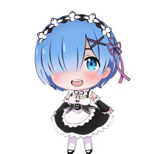 Rem Shimeji avatar cute sticker - first frame shime1.png - Re Zero character
